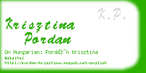 krisztina pordan business card
